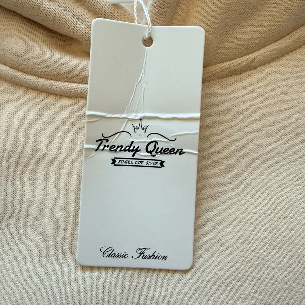 NWT-Trendy Queen Woman’s Beige Oversized Hoodie/Sweatshirt Fleece Pullover Sz XL - Picture 7 of 16